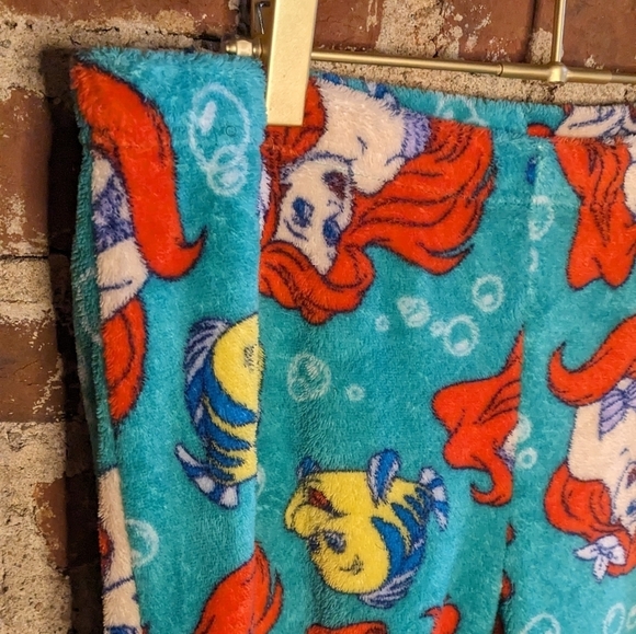 Disney The‎ Little Mermaid Large Cozy Fleece Sleepers Sweatpants - Picture 2 of 3
